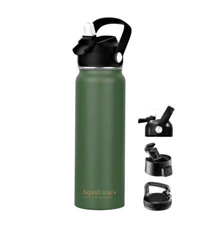 Triple Insulated Stainless Steel Water Bottle 3 Lids Included 750ML