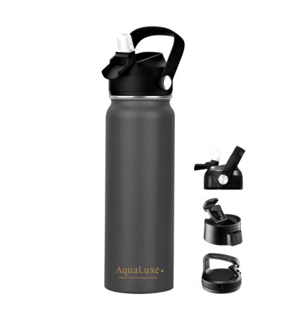 Aqualuxé Triple Insulated Water Bottle 3 Lids included