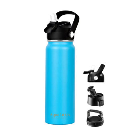 AquaLuxé Triple Insulated Water Bottle 750ML 3 Lids included