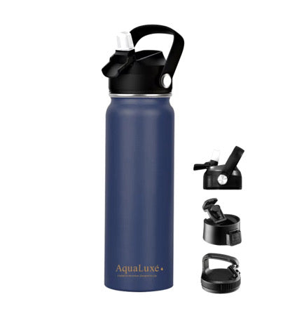 Triple Insulated 750ML Water Bottle 3 Lids included.