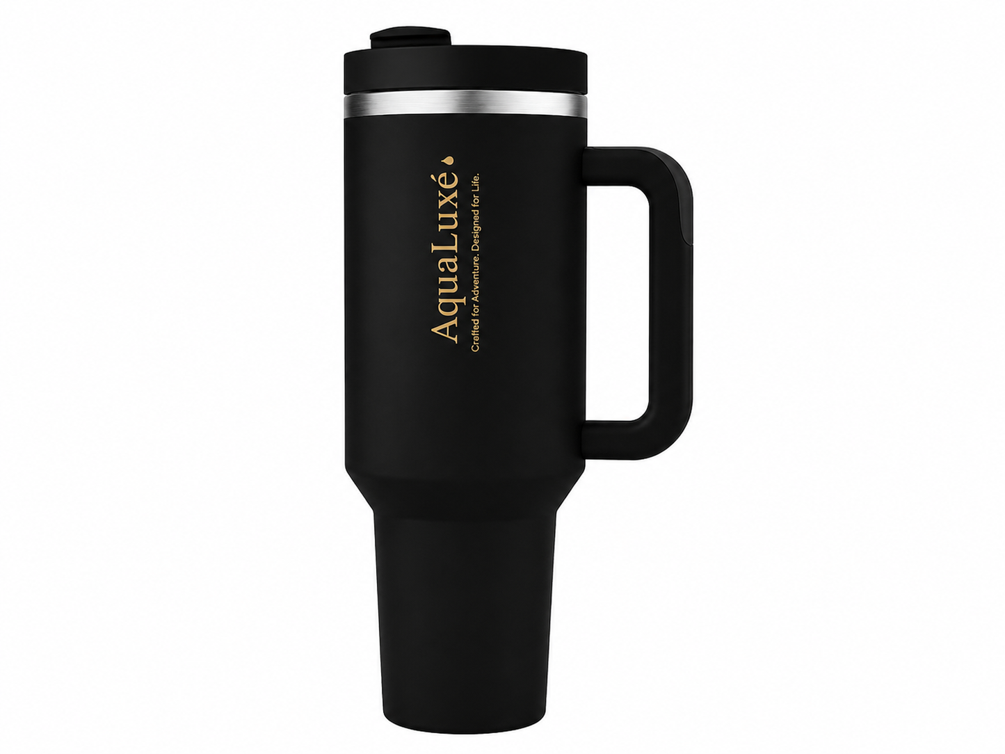 AquaLuxè Premium Insulated Water Bottle 40oz• Stainless Steel • Dual-Function Sip & Straw Lid