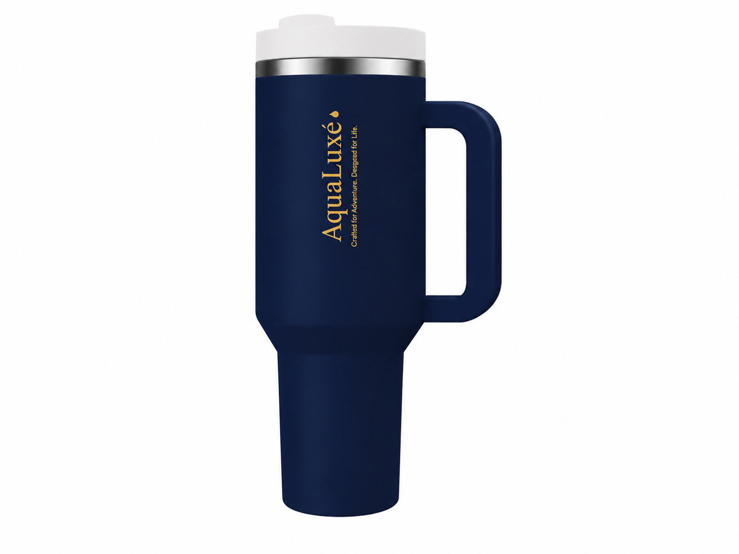 AquaLuxè Premium Insulated Water Bottle 40oz• Stainless Steel • Dual-Function Sip & Straw Lid