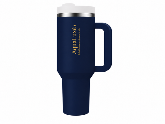 AquaLuxè Premium Insulated Water Bottle 40oz• Stainless Steel • Dual-Function Sip & Straw Lid